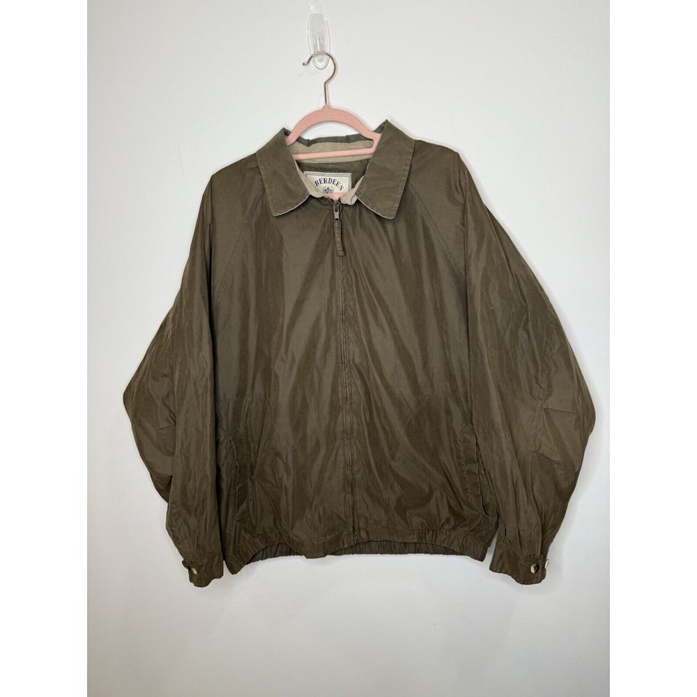 VTG Aberdeen Collection Jacket Mens XLT Brown Bomber Jacket Satin‎ Lined Vintage